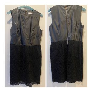 Calvin Klein Faux Leather and Lace Dress size 6